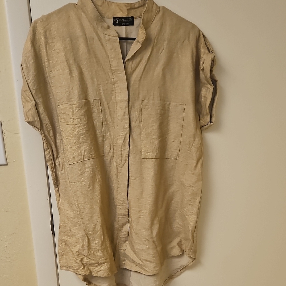 Bella Amore Beige Button Down Shirt
